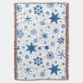 Couverture Motif Flocon de Neige Bleu (devant Vertical)