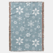 Couverture Motif Flocon de Neige, Flocons Blancs, Neige, Gris (devant Vertical)