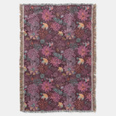 Couverture Motif floral abstrait avec des oiseaux (devant Vertical)