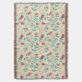 Couverture Motif floral avec des chats de bande dessinée (devant Vertical)