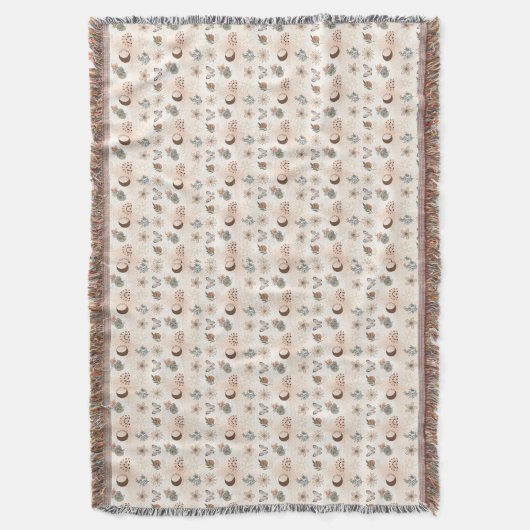 Couverture Motif floral céleste Boho (devant Vertical)