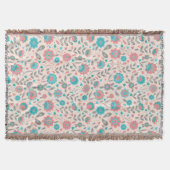 Couverture Motif floral d'art populaire turquoise et de (Devant)