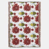 Couverture Motif floral de abeilles (devant Vertical)