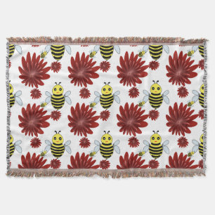 Couverture Motif floral de abeilles