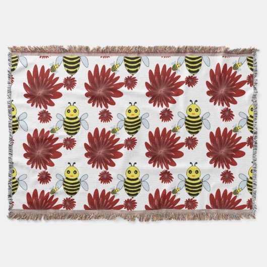 Couverture Motif floral de abeilles (Devant)
