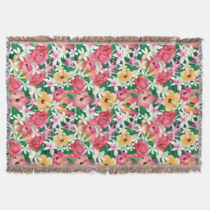 Couverture Motif floral de ketmie tropicale