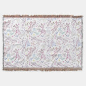 Couverture Motif floral de licorne d'aquarelle (Devant)