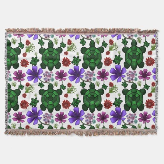 Couverture Motif floral de tortues  (Devant)