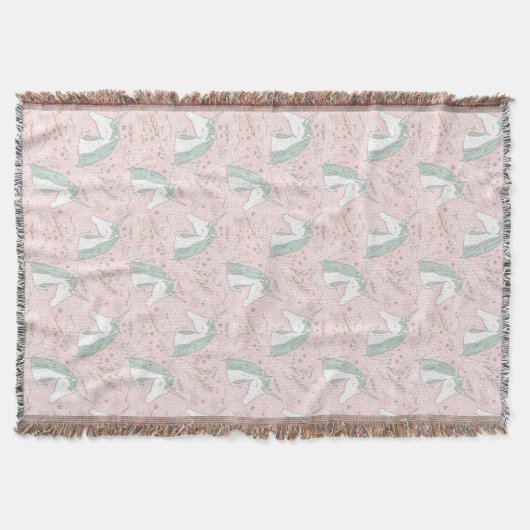Couverture Motif floral doux de licorne (Devant)