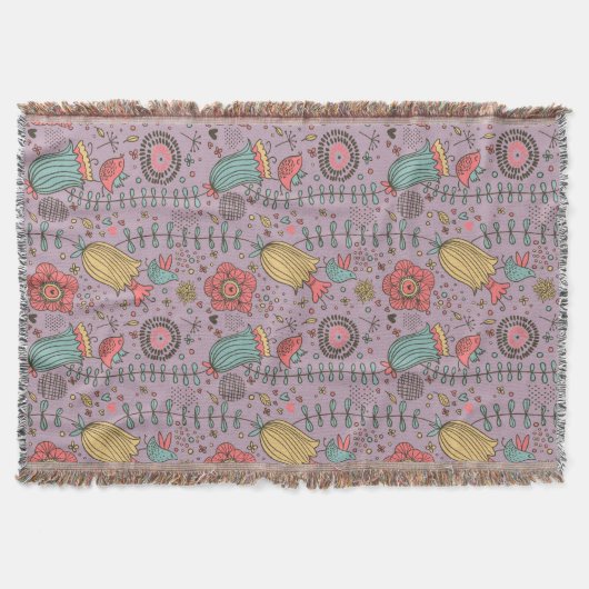 Couverture Motif floral élégant avec des fleurs (Devant)