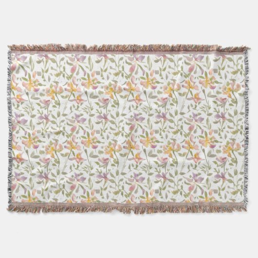 Couverture Motif Floral Fleurs Freesia (Devant)