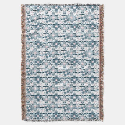 Couverture Motif floral gris et blanc  gris (devant Vertical)