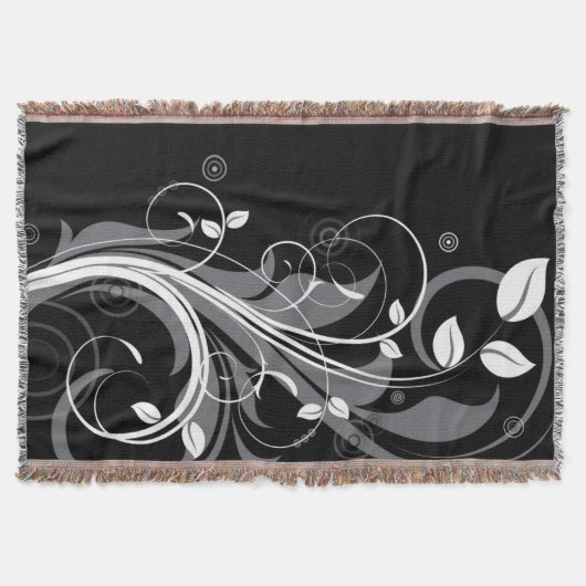 Couverture Motif floral gris sur le noir (Devant)