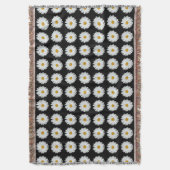 Couverture Motif floral marguerrier blanc sur noir (devant Vertical)