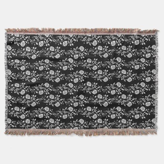 Couverture Motif floral noir élégant (Devant)