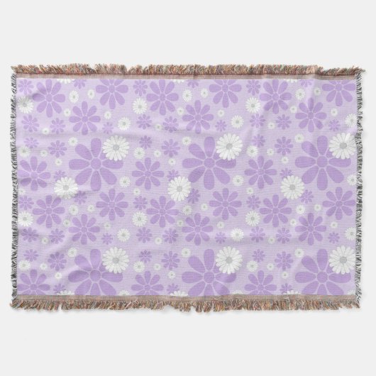 Couverture Motif Floral Pastel LAVANDE (Devant)