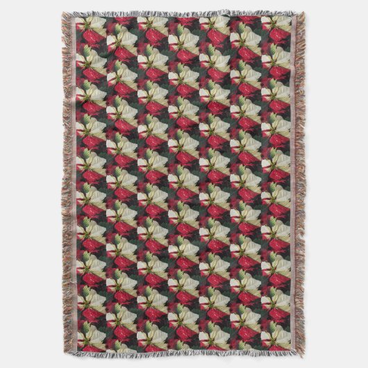 Couverture Motif Floral Poinsettia Varié (devant Vertical)