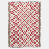 Couverture Motif floral rouge et blanc (devant Vertical)