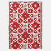 Couverture Motif floral rouge et blanc vibrant avec perle (devant Vertical)