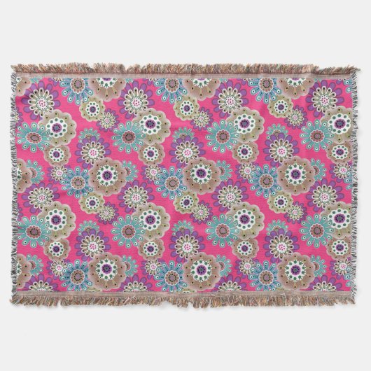 Couverture Motif floral rustique coloré rétro (Devant)