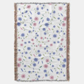 Couverture Motif floral sans couture rose et bleu (devant Vertical)