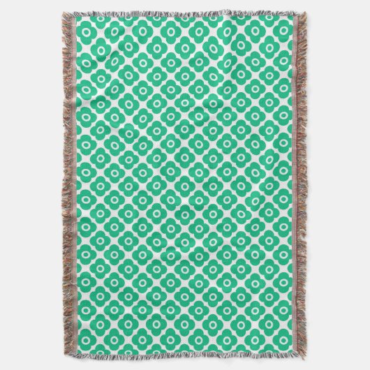 Couverture Motif floral simple vert et blanc rétro (devant Vertical)