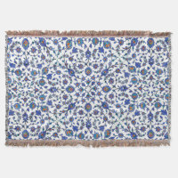 Motif floral turc bleu fait main antique de tuiles