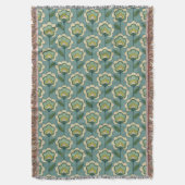 Couverture Motif floral turquoise et jaune (devant Vertical)