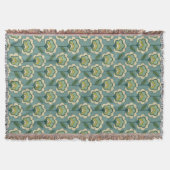 Couverture Motif floral turquoise et jaune (Devant)