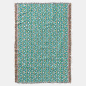 Couverture Motif floral turquoise et kaki d'art déco (devant Vertical)