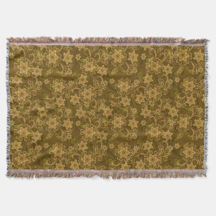 Couverture Motif floral vintage d'or