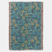 Couverture Motif floral William Morris Rouge Jaune bleu vert (devant Vertical)