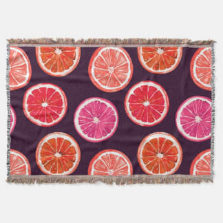 Couverture Motif foncé Citrus peint à la main