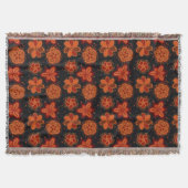 Couverture Motif foncé de fleurs orangées (Devant)