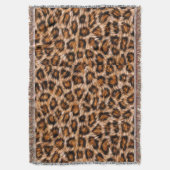 Couverture Motif Fourrure Marron Chat Léopard Jaguar (devant Vertical)
