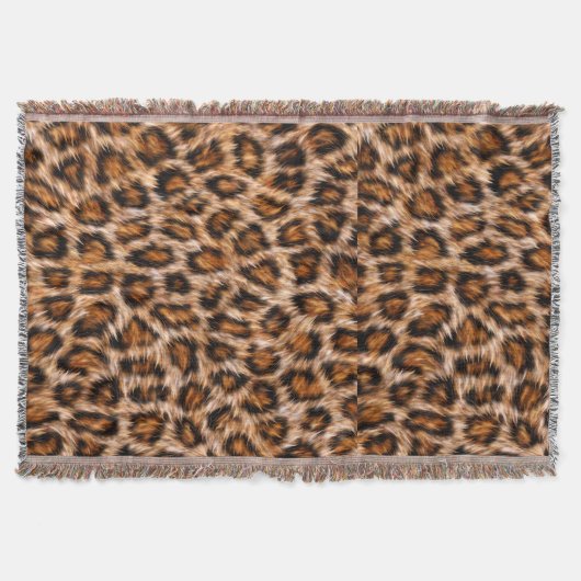 Couverture Motif Fourrure Marron Chat Léopard Jaguar (Devant)