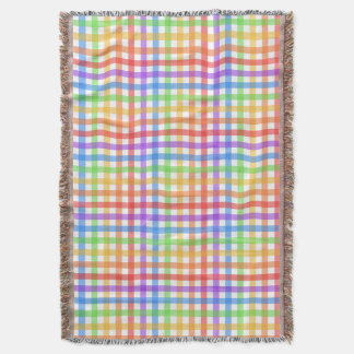 Couverture Motif géométrique à carreaux Gingham arc-en-ciel