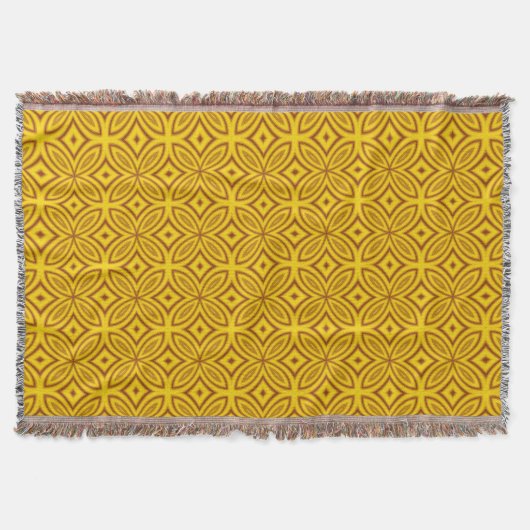 Couverture Motif géométrique abstrait jaune et marron (Devant)