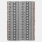 Couverture Motif géométrique Aztec noir et blanc (devant Vertical)