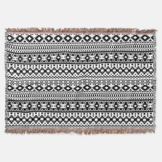 Couverture Motif géométrique Aztec noir et blanc (Devant)