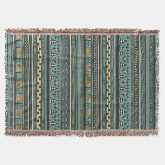 Couverture Motif géométrique bleu grec ancien (Devant)