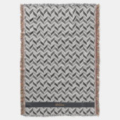 Couverture Motif géométrique chevron gris moderne monogramme (devant Vertical)
