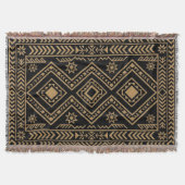 Couverture Motif géométrique complexe en or noir sur surface (Devant)