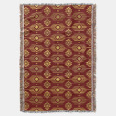 Couverture Motif géométrique de l'ikat ethnique rouge et or (devant Vertical)