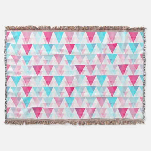 Couverture Motif géométrique de triangles bleues et roses (Devant)