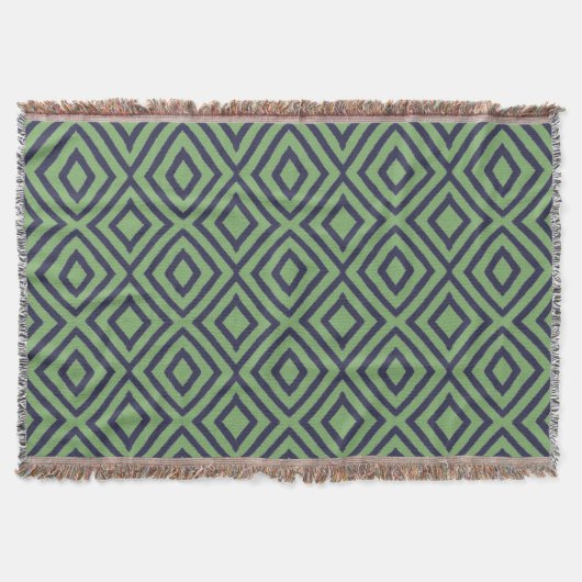 Couverture Motif géométrique diamant bleu et vert (Devant)