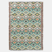 Couverture Motif géométrique diamant dans des tons terre (devant Vertical)