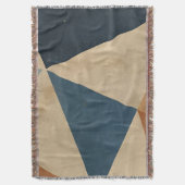 Couverture Motif géométrique en bleus, beiges et rouille (devant Vertical)