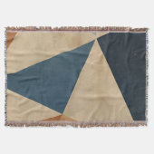 Couverture Motif géométrique en bleus, beiges et rouille (Devant)