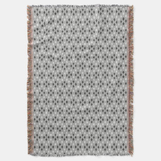 Couverture motif géométrique fin gris noir et blanc